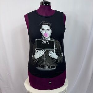 Elvis Presley Mugshot Graphic Tank Top Black Medium Official Licensed